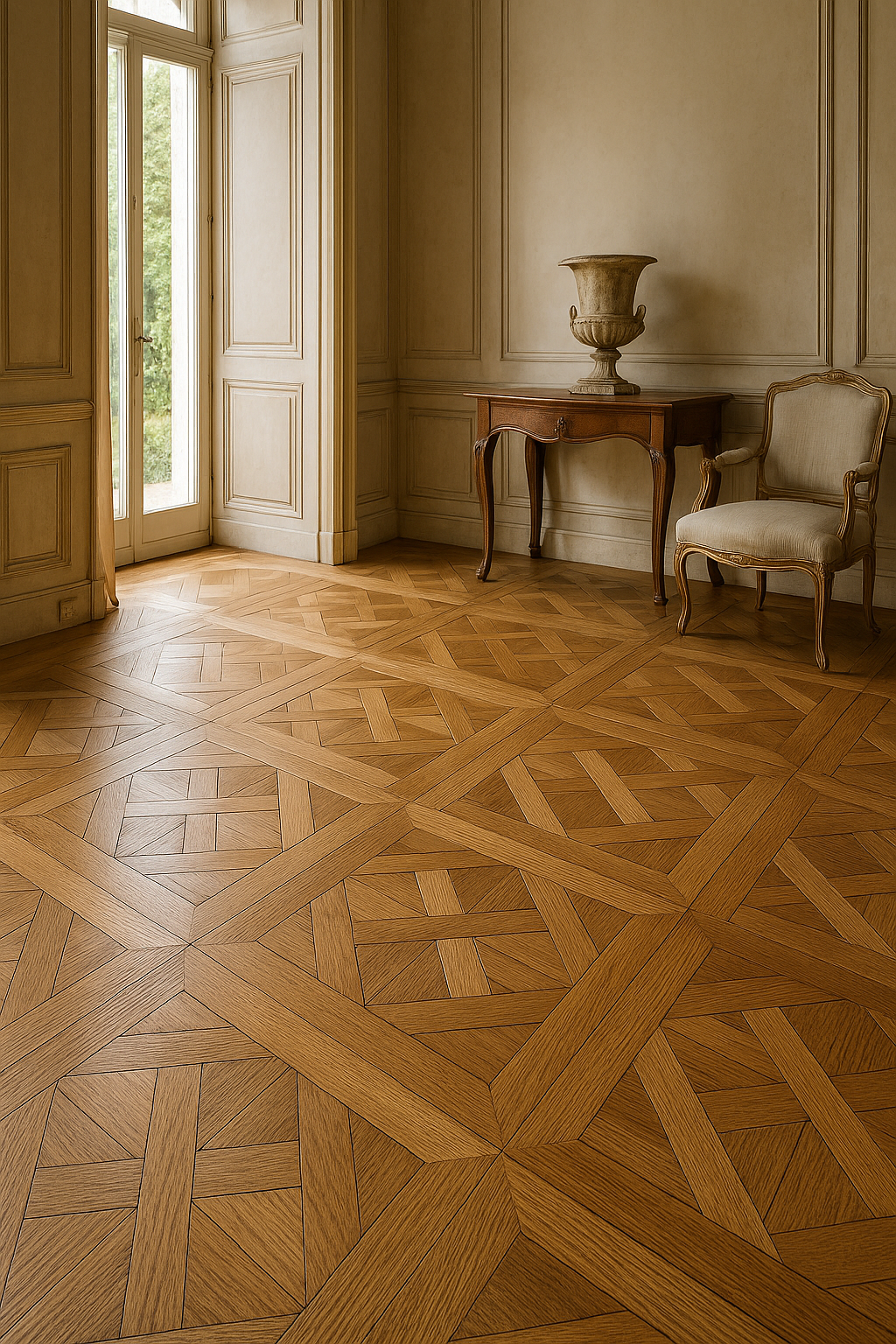 découvrez le charme intemporel des panneaux de parquet de style versailles, une élégante allusion au luxe français. transformez votre intérieur avec un revêtement de sol raffiné qui allie tradition et sophistication, créant une ambiance chaleureuse et majestueuse dans chaque pièce.