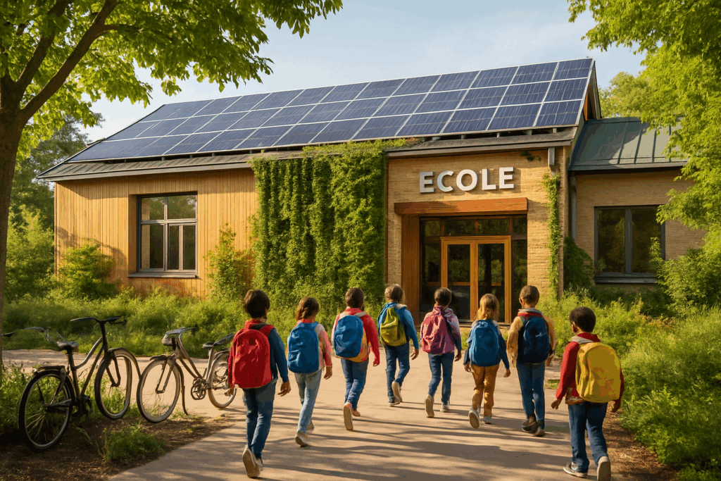 à campsas, la rentrée scolaire se place sous le signe de l'éco-rénovation avec un groupe scolaire modernisé et engagé pour l'environnement, offrant aux élèves un cadre d'apprentissage plus sain et durable.