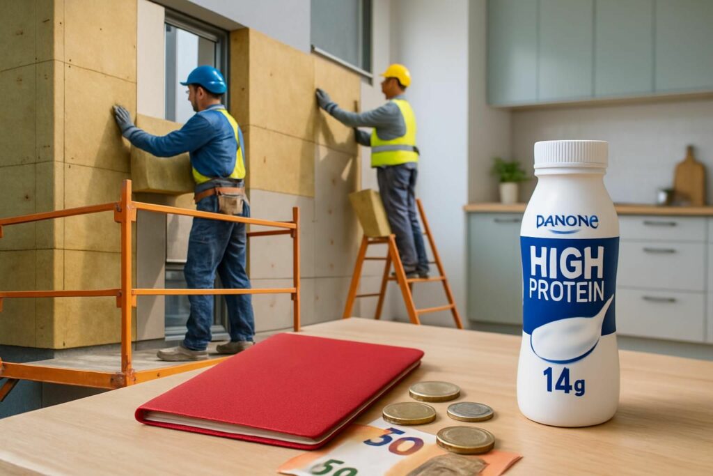 découvrez l'essentiel de l'actualité économique en 2 minutes : rénovation énergétique, livret a, et nouveautés danone hyperprotéiné.