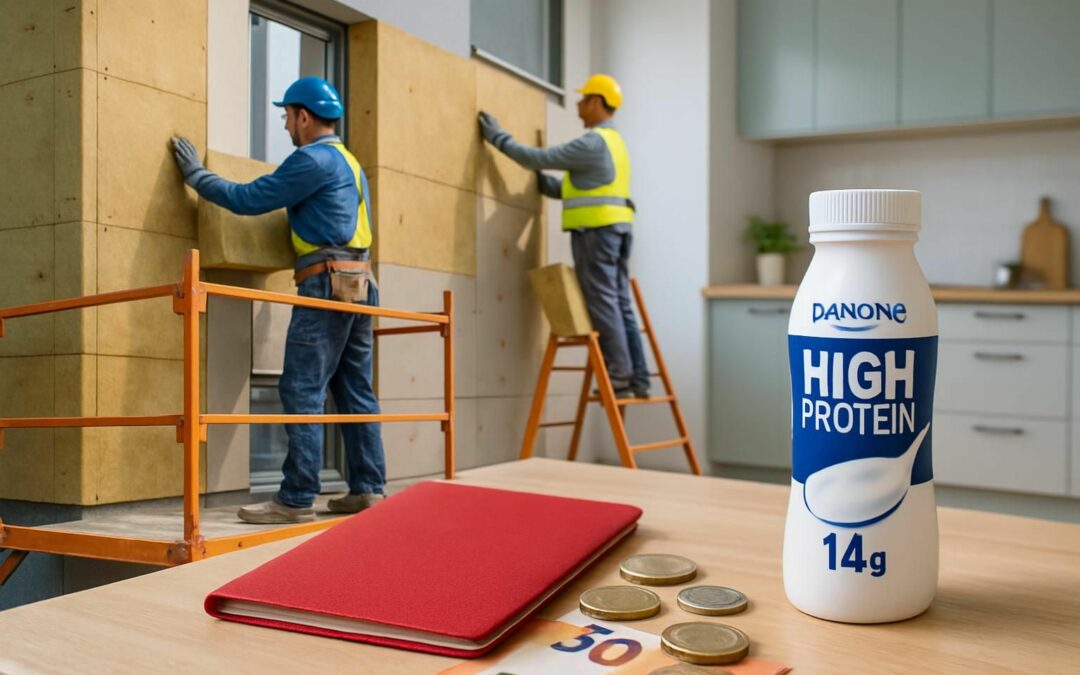 découvrez l'essentiel de l'actualité économique en 2 minutes : rénovation énergétique, livret a, et nouveautés danone hyperprotéiné.