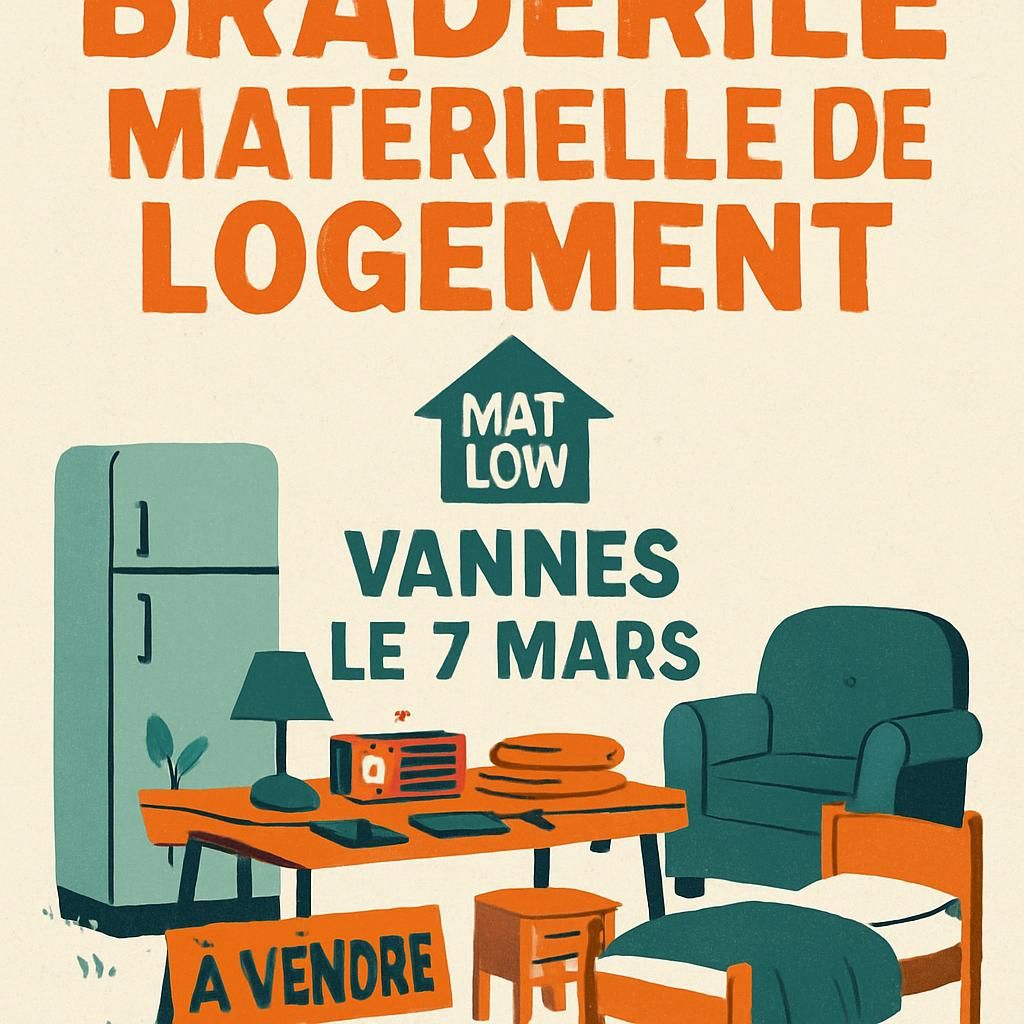 participez à la braderie spéciale logement organisée par mat’low le samedi 7 mars à vannes. découvrez de bonnes affaires pour aménager votre intérieur !