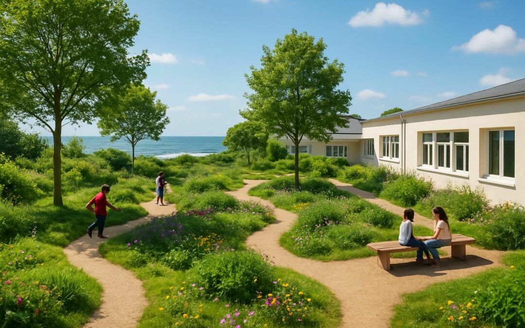 Une cour d’école en bord de mer en Loire-Atlantique transformée : 620 m² de bitume remplacés par un espace végétalisé