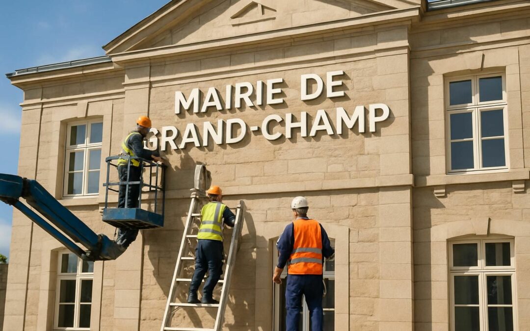 découvrez comment la finalisation du lettrage à la mairie de grand-champ améliore la visibilité et l'accueil des visiteurs, renforçant l'image de la commune.