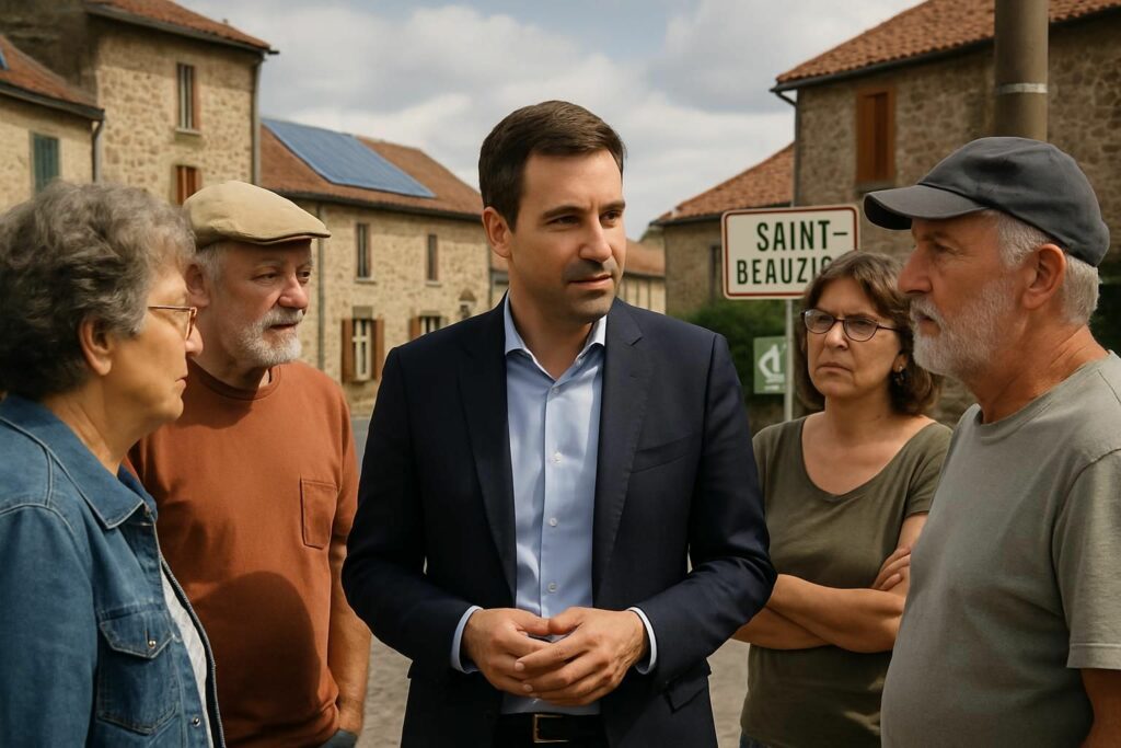 à saint-beauzire, le député julien brugerolles discute des enjeux de l'inflation et de la transition énergétique pour l'avenir de la région.