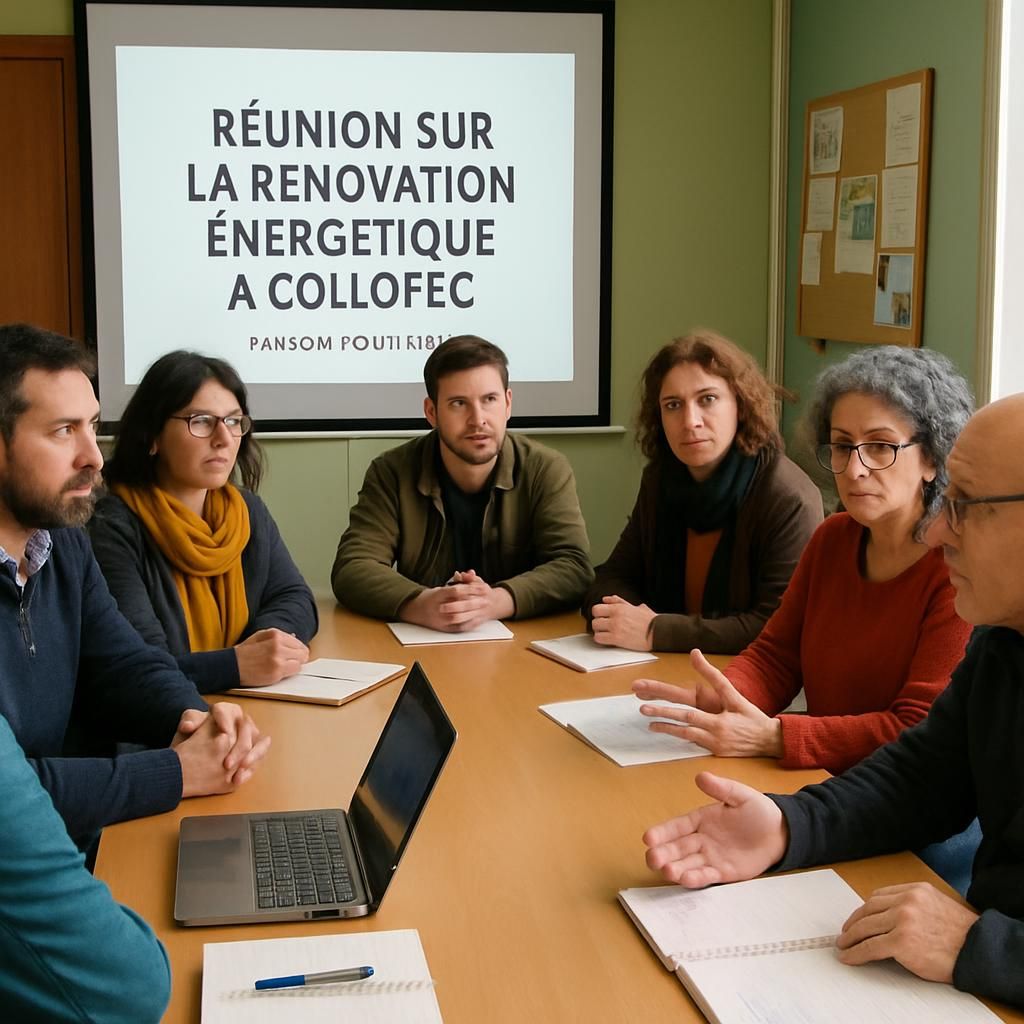 collorec : une vingtaine de participants engagés lors d'une réunion dédiée à la rénovation énergétique, explorant des solutions pour améliorer l'efficacité énergétique.