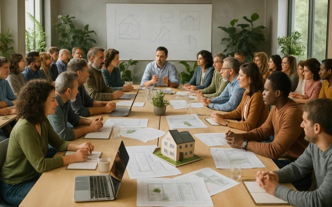 collorec : une vingtaine de participants réunis pour discuter des projets et solutions en rénovation énergétique, favorisant un habitat plus durable.