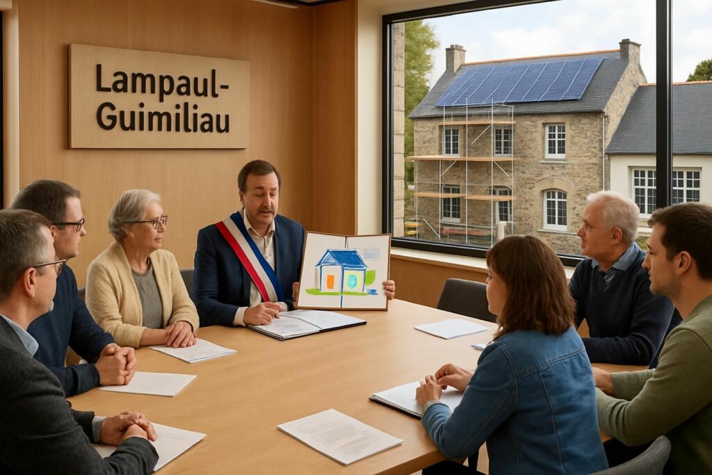 le conseil municipal de lampaul-guimiliau valide la rénovation énergétique de l’école éric-tabarly, un projet visant à améliorer les performances énergétiques et le confort des élèves.