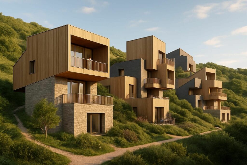 découvrez le projet innovant de logements atypiques au mont de couppes au portel, alliant originalité et confort dans un cadre unique.