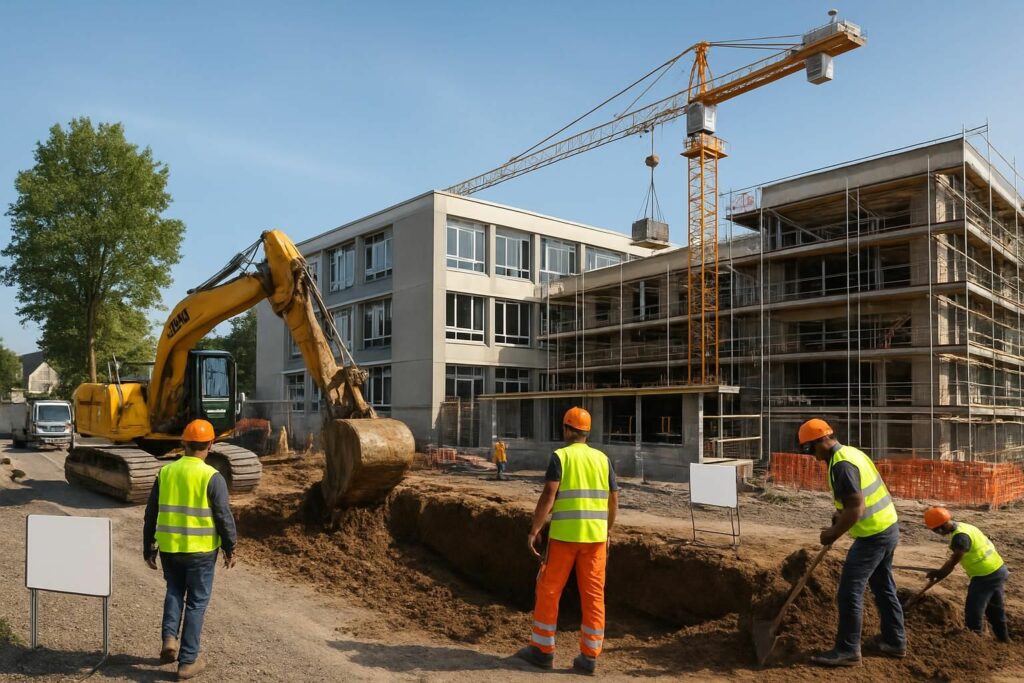 début des travaux importants d'une valeur de 15 millions d'euros dans un collège situé au nord de caen, visant à moderniser les infrastructures et améliorer le cadre d'apprentissage des élèves.