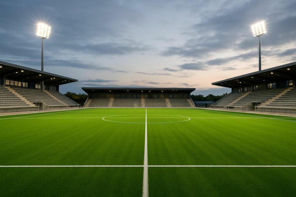 découvrez le stade du val-d'oise métamorphosé avec une nouvelle pelouse synthétique et un éclairage modernisé, offrant un cadre optimal pour les sportifs et les spectateurs.